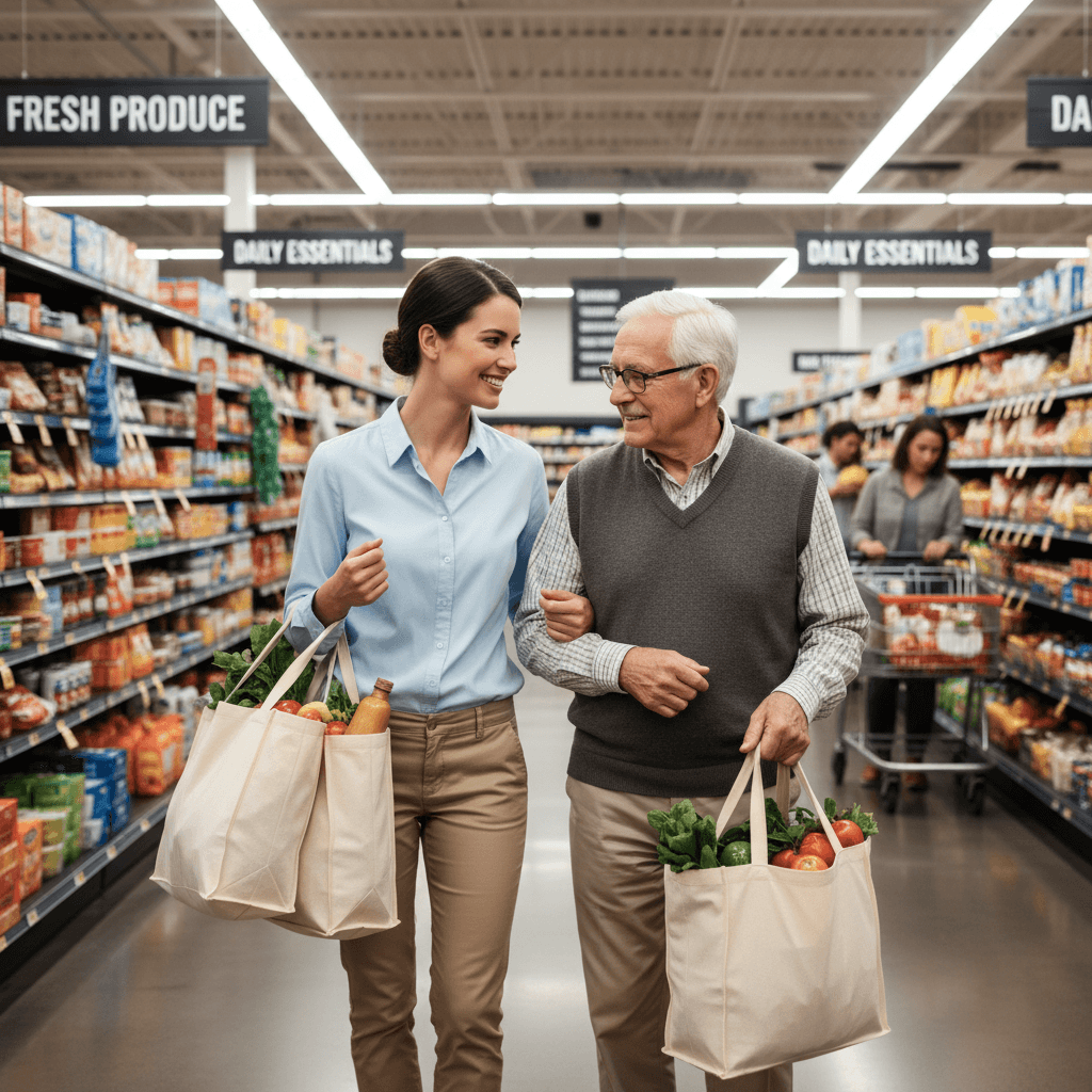 Shopping assistance at grocery store
